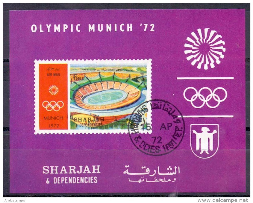 1972 SHARJAH Olympic Munich Fencing Championship 72  Souvenir Sheets Used - Sharjah