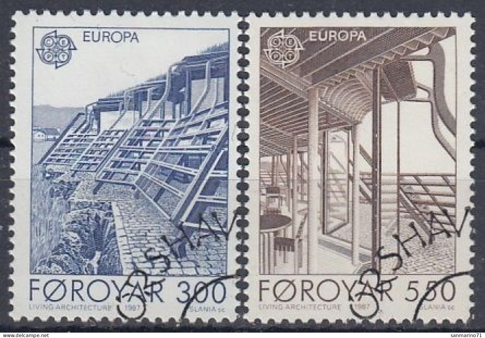 FAROE ISLANDS 149-150,used,falc Hinged - 1987