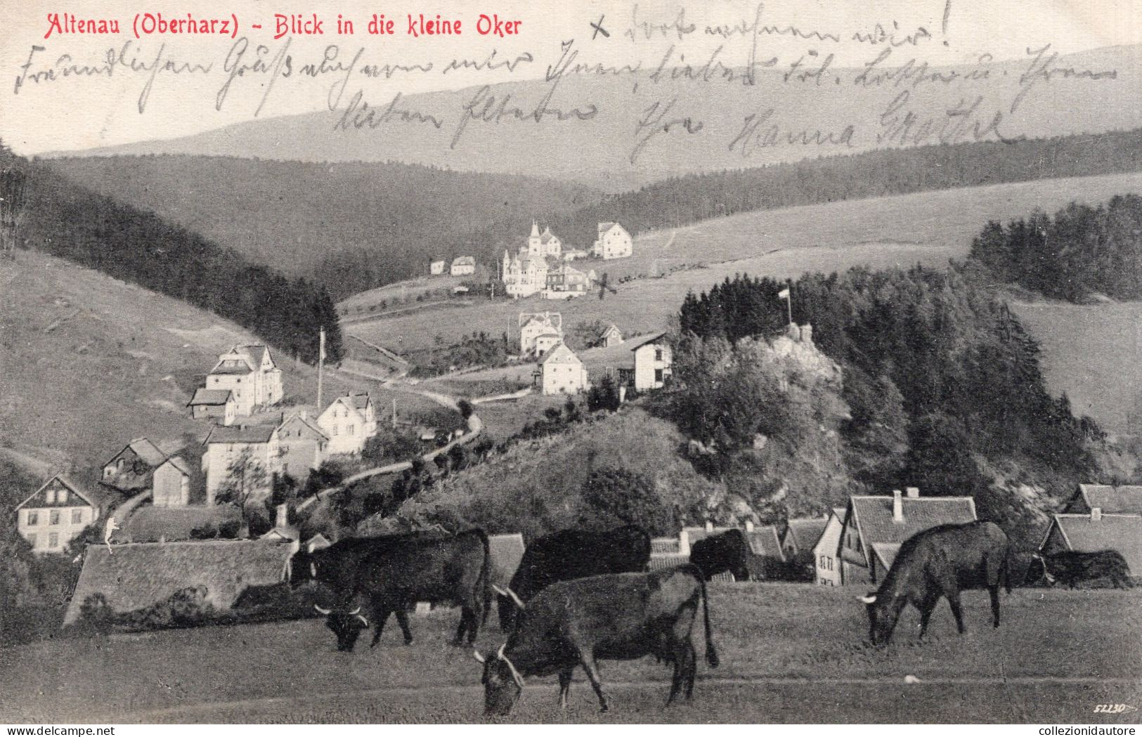 ALTENAU  - OBERHARZ - BLICK IN DIE KLEINE OKER - CARTOLINA  FP SPEDITA NEL 1915 - Altenau