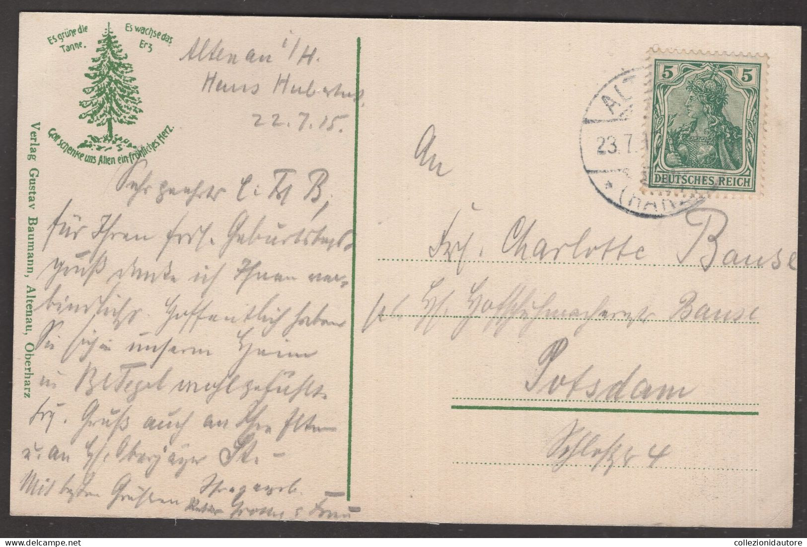 ALTENAU  - OBERHARZ - BLICK IN DIE KLEINE OKER - CARTOLINA  FP SPEDITA NEL 1915 - Altenau