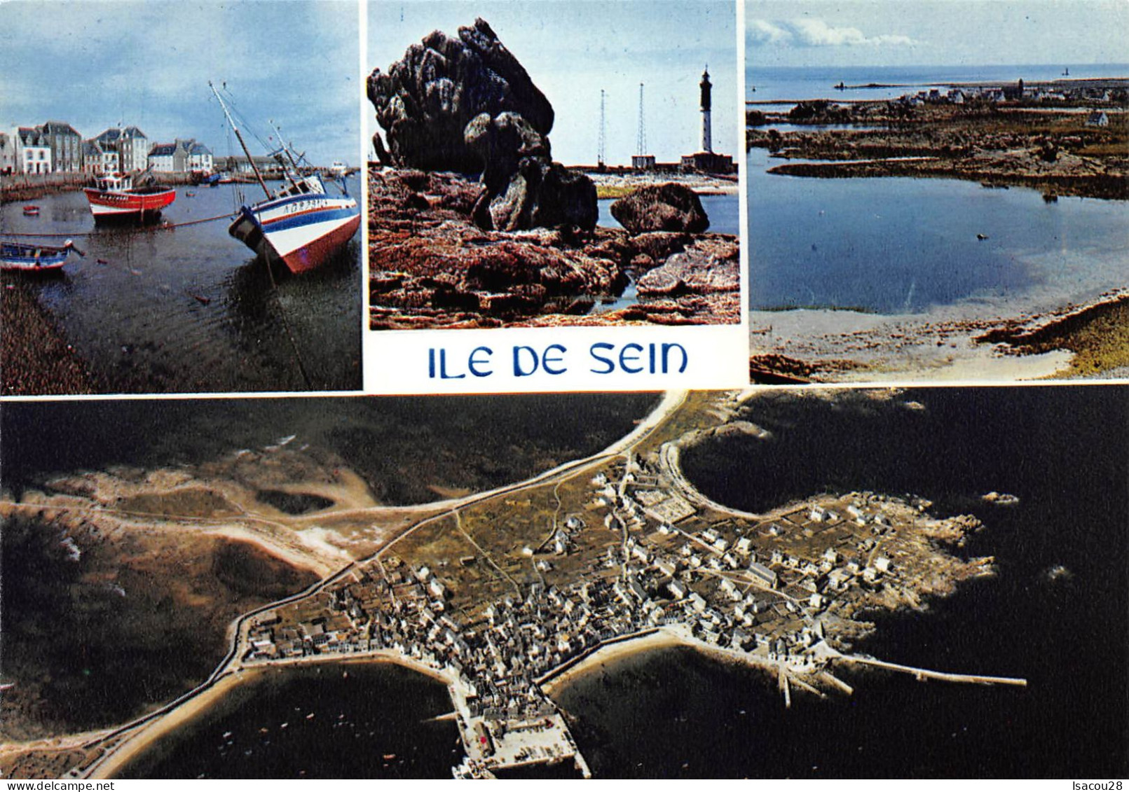 29 - L ILE DE SEIN - LE PORT /LE PHARE LE PORT / VUE GENERALE AERIENNE / VOIR SCAN - Ile De Sein