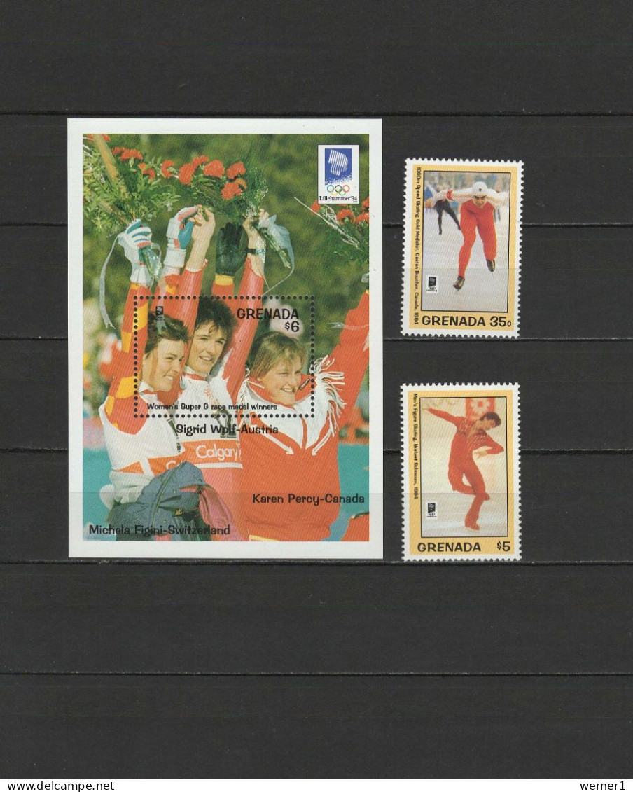 Grenada 1993 Olympic Games Lillehammer Set Of 2 + S/s MNH - Winter 1994: Lillehammer