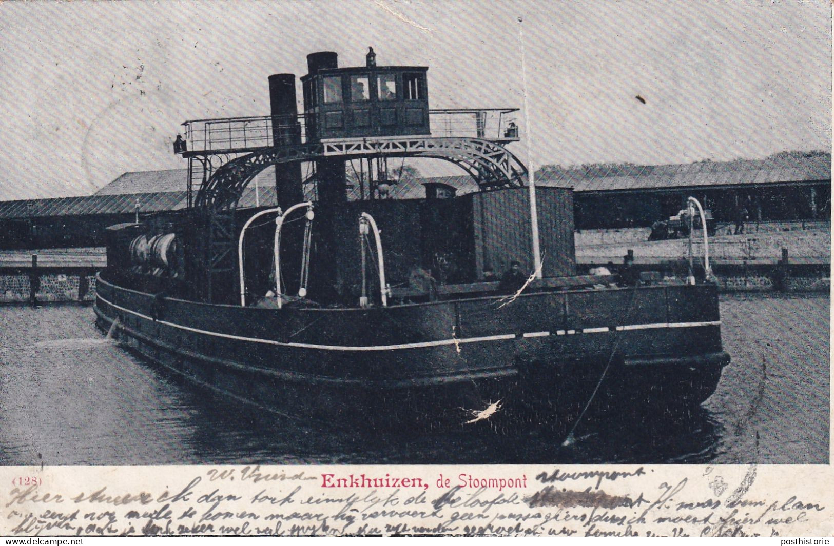 Ansicht Enkhuizer Stoomboot  29 Okt 1900 Westerblokker (hulpkantoor Kleinrond) Naart Amsterdam - Poststempels/ Marcofilie