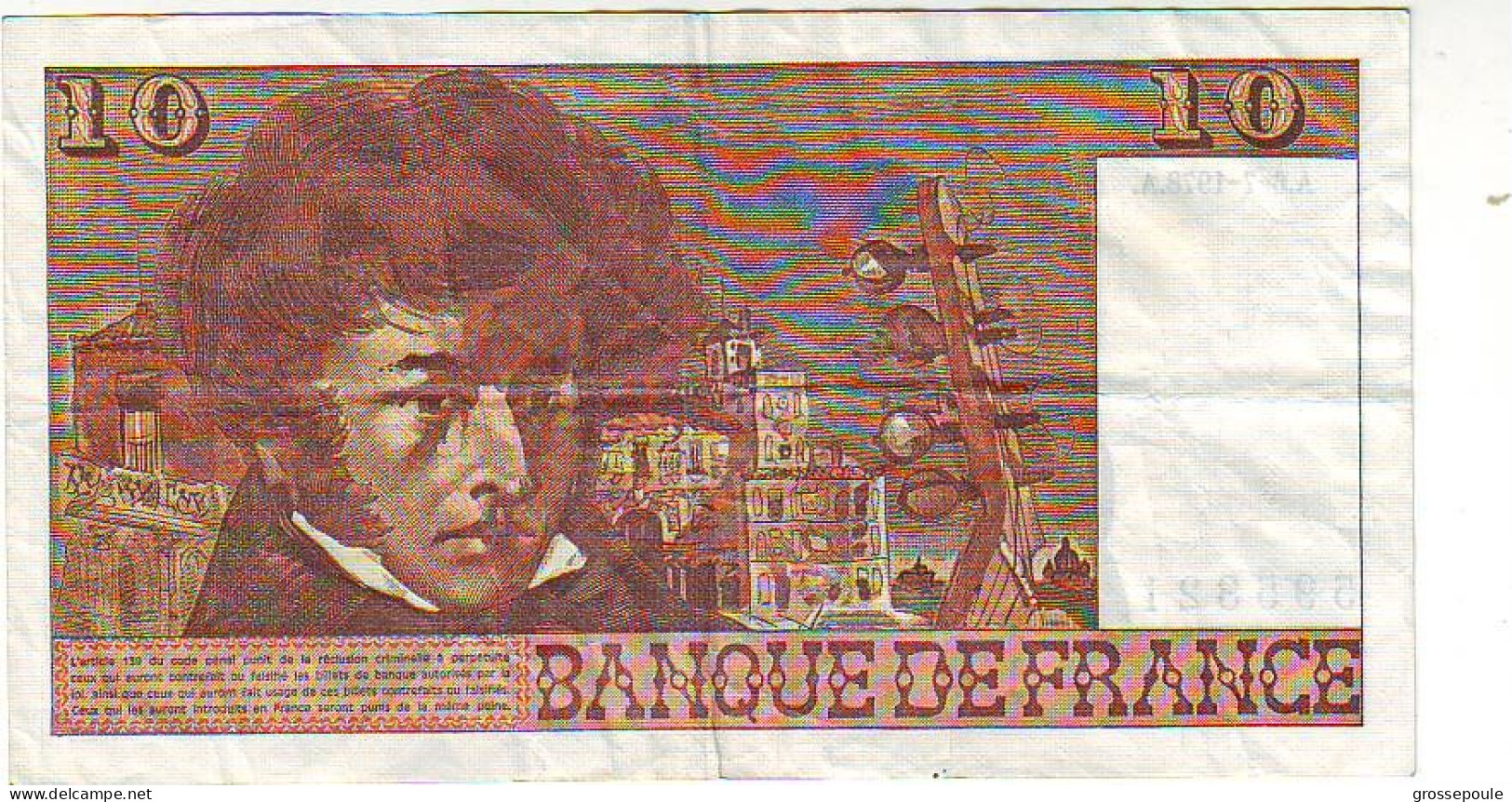 BILLET 10 FRANCS BERLIOZ - Du 6 Juillet 1978 - état 7/10 - 10 F 1972-1978 ''Berlioz''