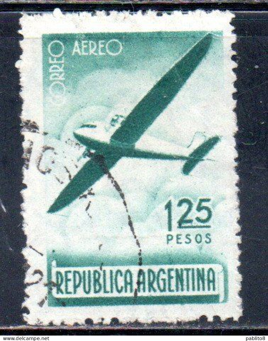 ARGENTINA 1940  AIR POST MAIL CORREO AEREO AIRMAIL PLANE IN FLIGHT 1.25p USED USADO OBLITERE' - Luchtpost