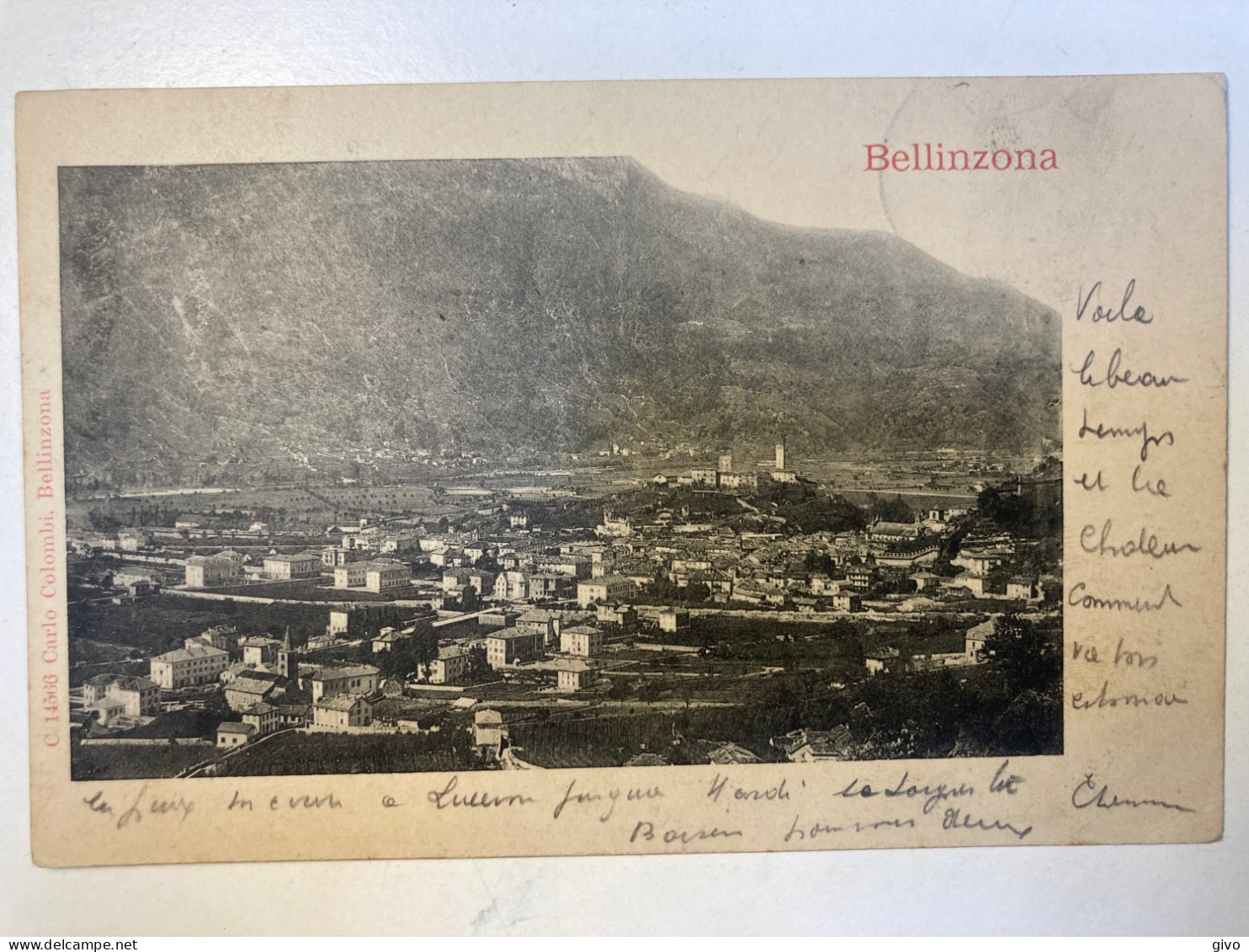 Bellinzona 1900 Con Bollo Lineare - Bellinzone