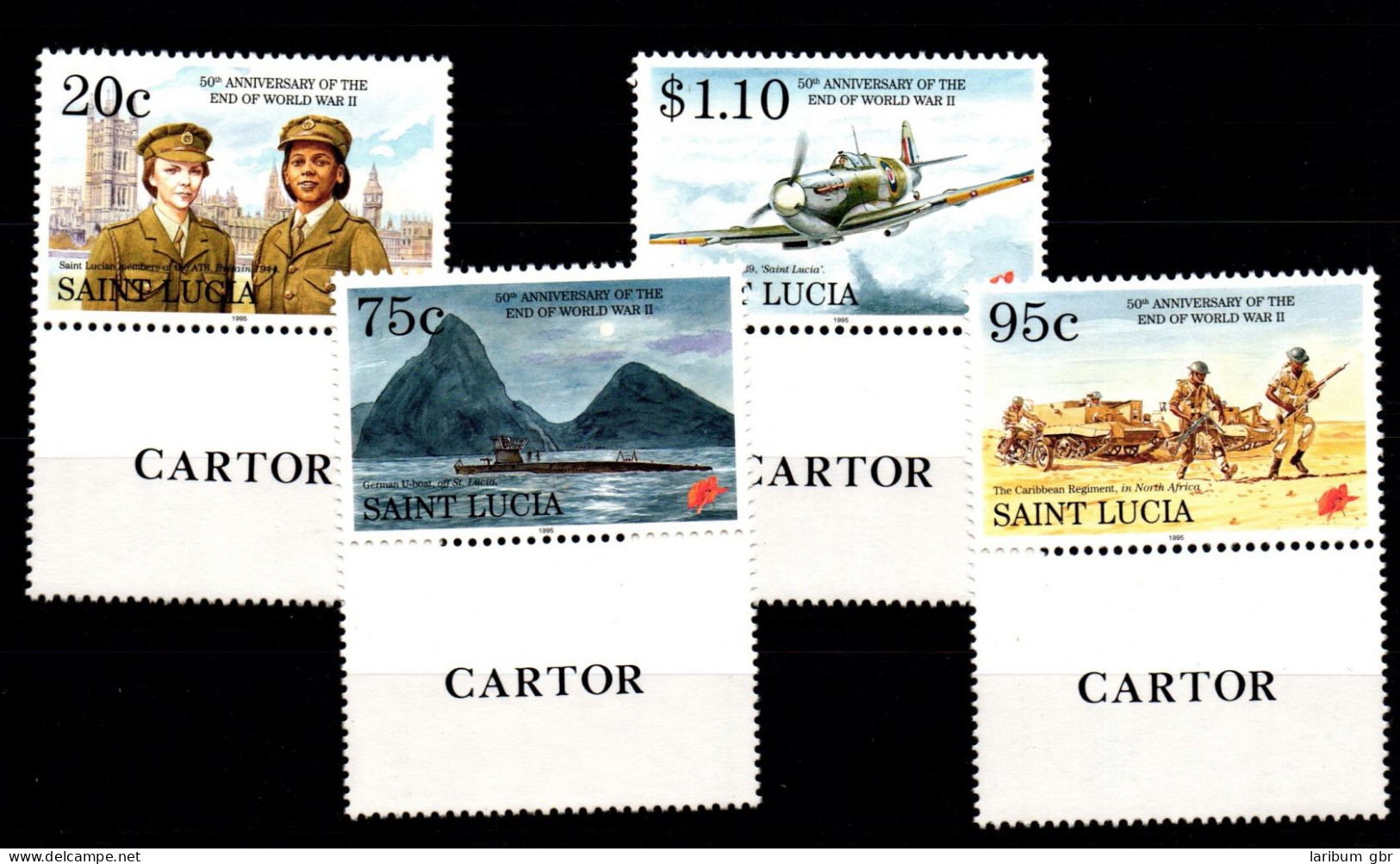 St. Lucia 1028-1031 Postfrisch Geschichte 2. Weltkrieg #GJ817 - St.Lucia (1979-...)