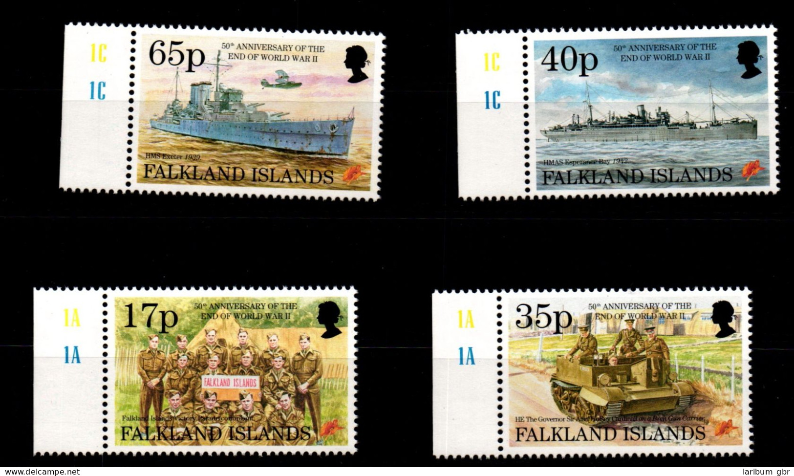 Falklandinseln 644-647 Postfrisch Geschichte 2. Weltkrieg #GJ775 - Islas Malvinas