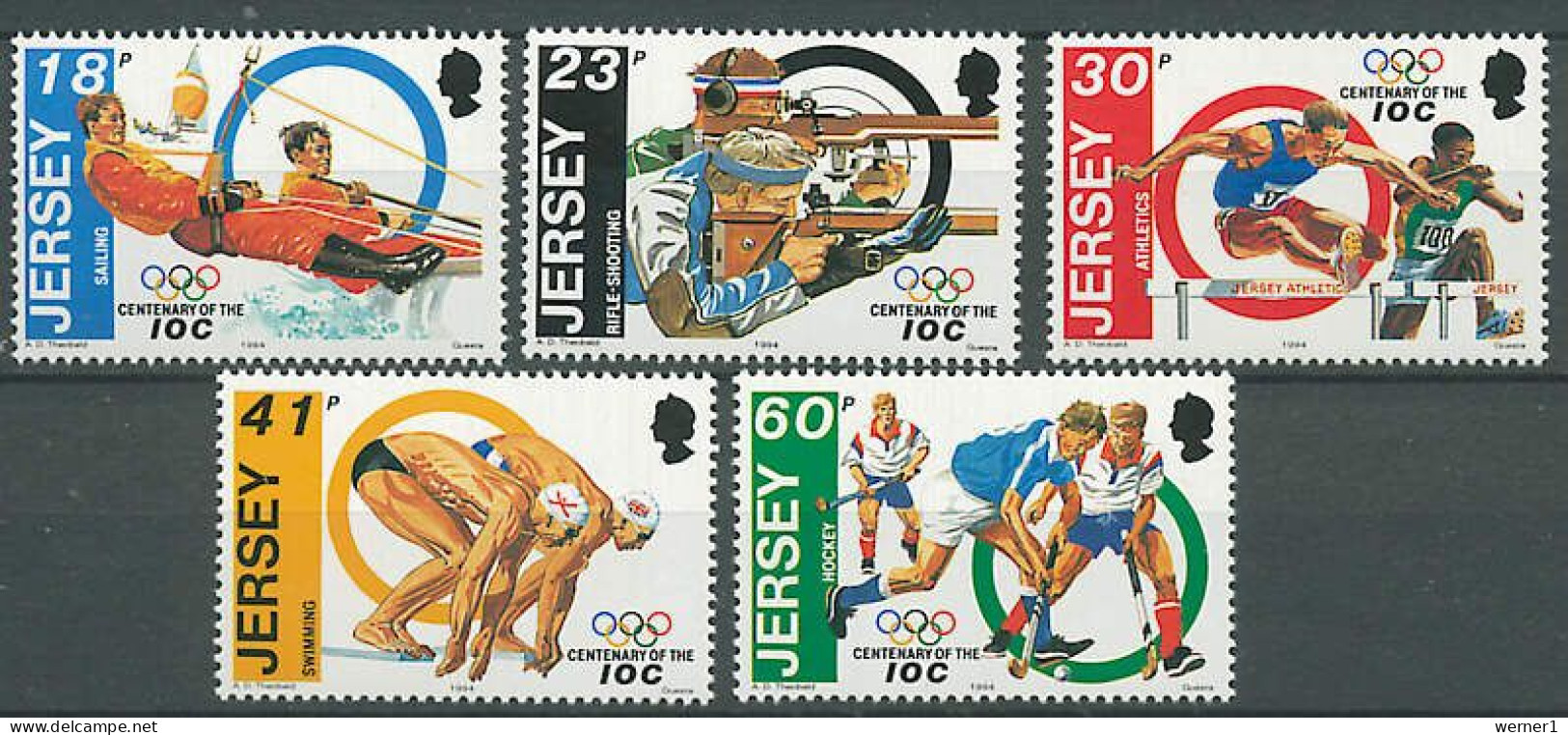 Jersey 1994 Olympic Games IOC Centenary Set Of 5 MNH - Altri & Non Classificati