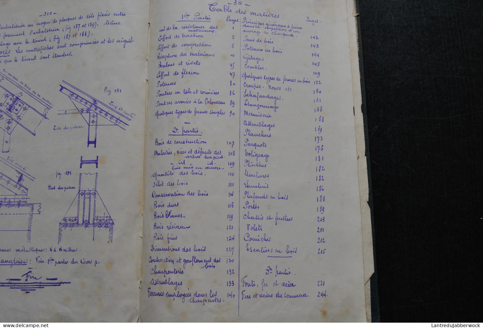 Cours de constructions civiles Documents concernant la résistance des matériaux Boiserie Toiture Tole Fonte fer acier