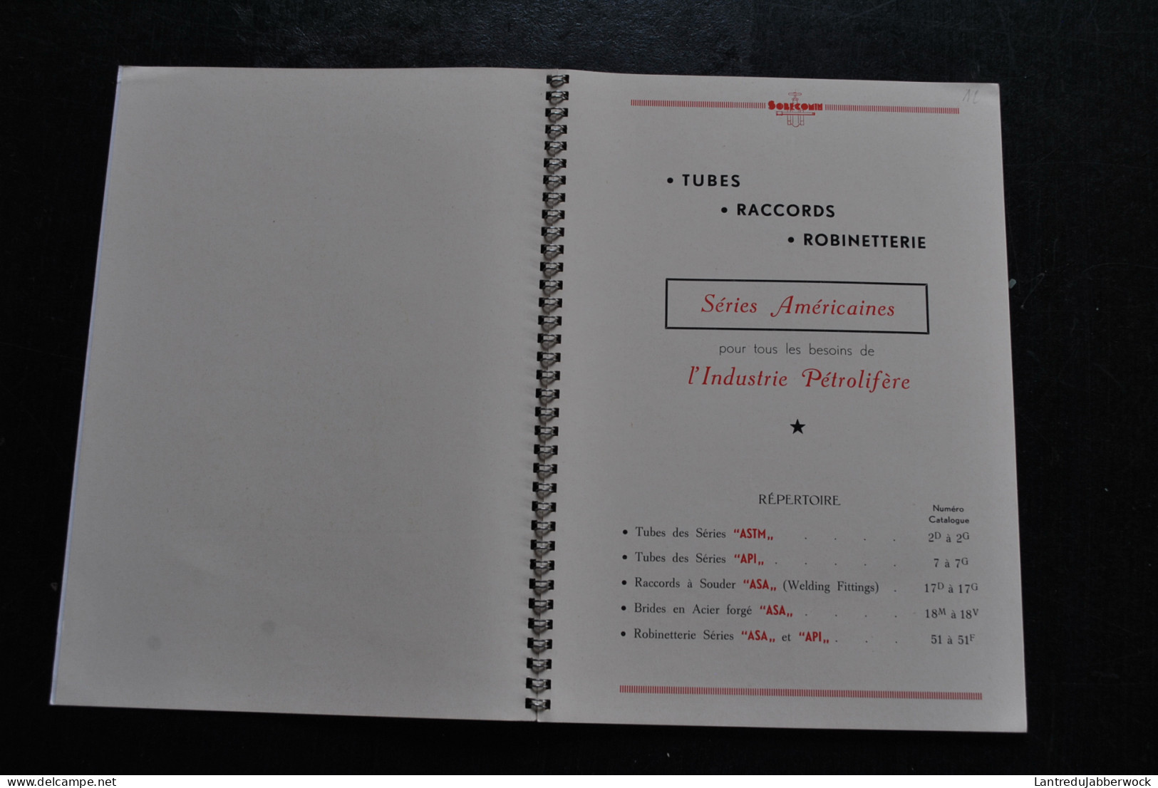 SOBECOMIN Catalogue N°60 Séries Américaines Tubes Raccords Robinetterie Industrie Pétrolifère RARE TBE - Knutselen / Techniek