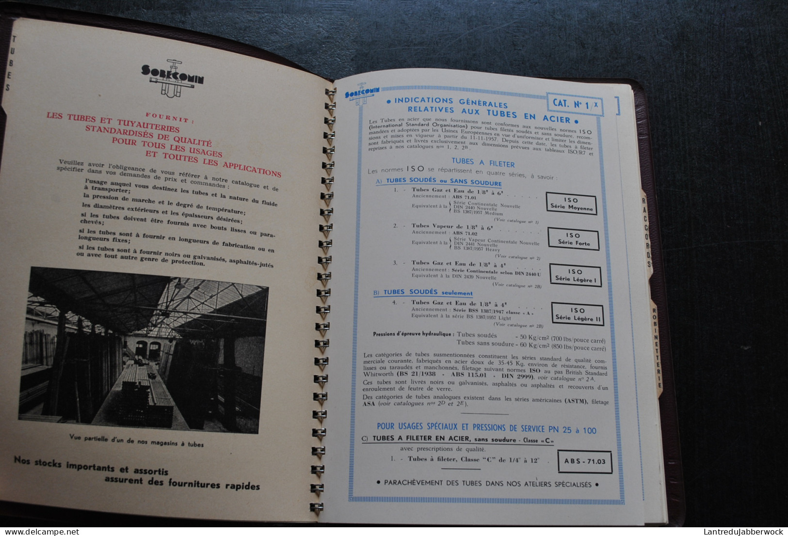 SOBECOMIN Catalogue N°50 Tubes à Gaz Raccords Robinetterie Industrie Pétrolifère Séries Américaines RARE TBE - Knutselen / Techniek