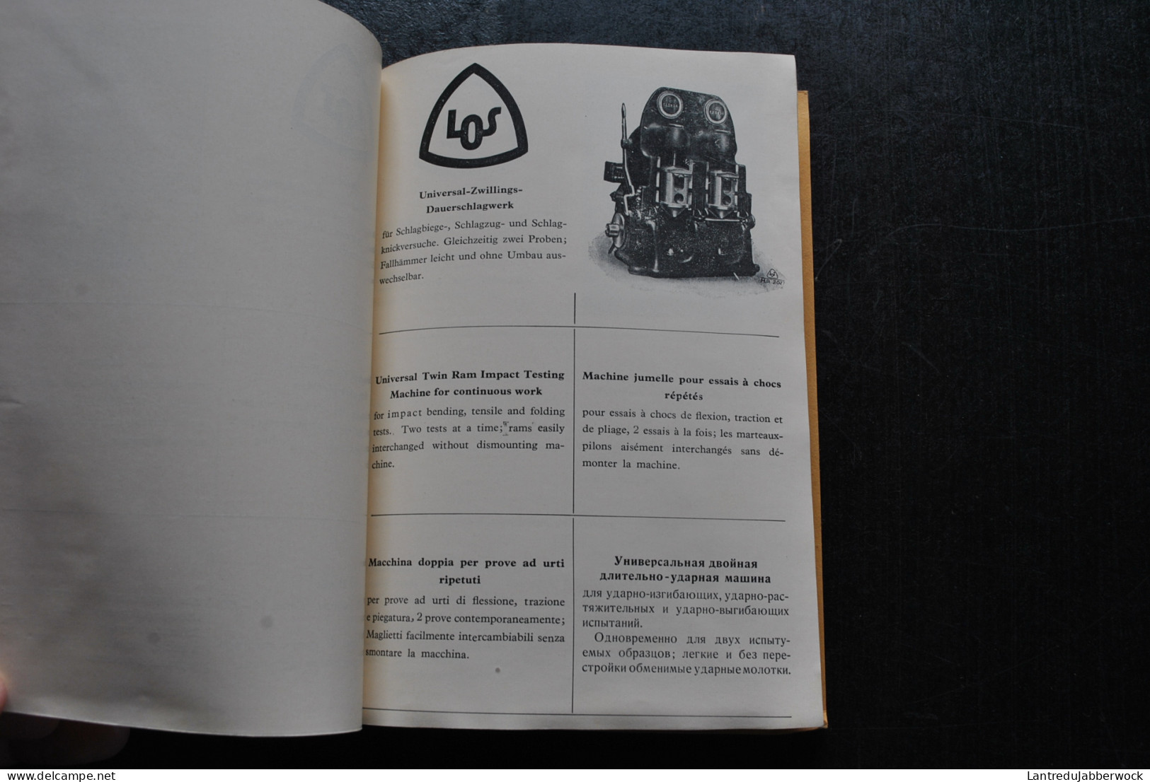 Plaquette Catalogue De Présentation LOSENHAUSENWERK Machines à Essayer Les Métaux Cachet Intermetal Bancs D'essai - Knutselen / Techniek