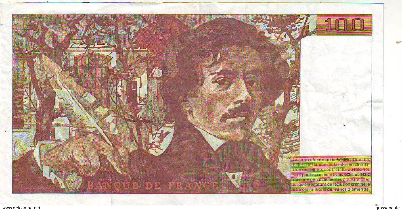 100 FRANCS DELACROIX 1994 - SUP 7/10 - H.261 - N° 681895 - Variété " Hachuré " - 100 F 1978-1995 ''Delacroix''