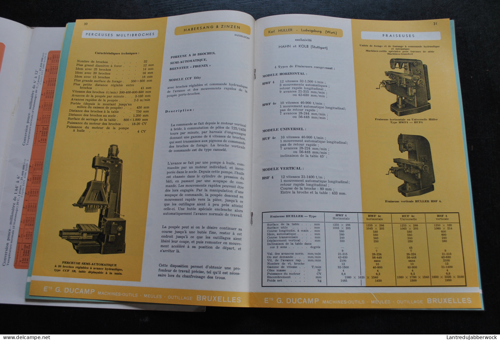 CATALOGUE Etablissements G. DUCAMP Machines-ouitils Outillage Meules Foreuse Fraiseuse Rectifieuse Presse Cintreuse Ets. - Basteln