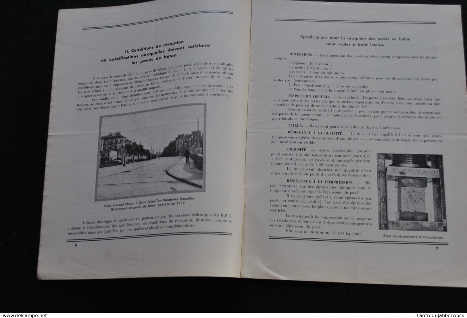 Revêtements En Pavés De Béton Pour Route Rue Et Voies D'accès à Trafic Industriel 1932 Ciment Portland Artificiel - Bricolage / Tecnica