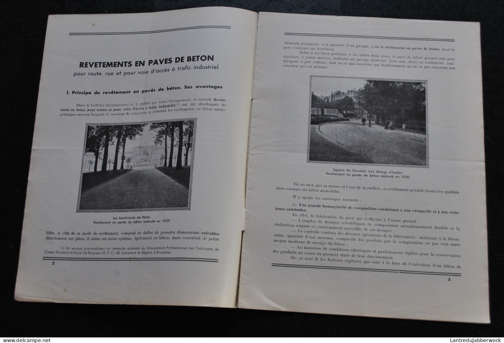 Revêtements En Pavés De Béton Pour Route Rue Et Voies D'accès à Trafic Industriel 1932 Ciment Portland Artificiel - Knutselen / Techniek