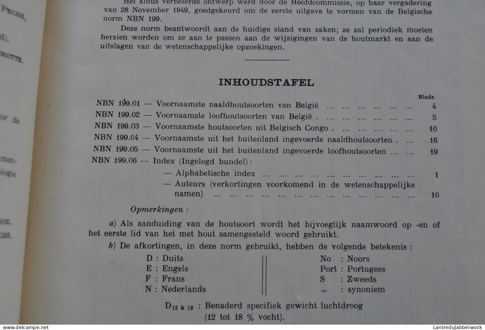 BOIS Nomenclature Des Principaux Bois Utilisés En Belgique 1950 HOUT Namenlijst Der Voornaamste In België Houtsoorten - Bricolage / Technique