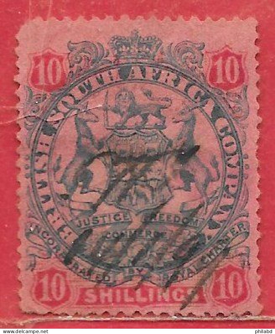 Afrique Du Sud (compagnie Britannique De L') N°41 Armoirie/coat Of Arms10S Gris & Rouge Sur Rose 1896 O - Other & Unclassified