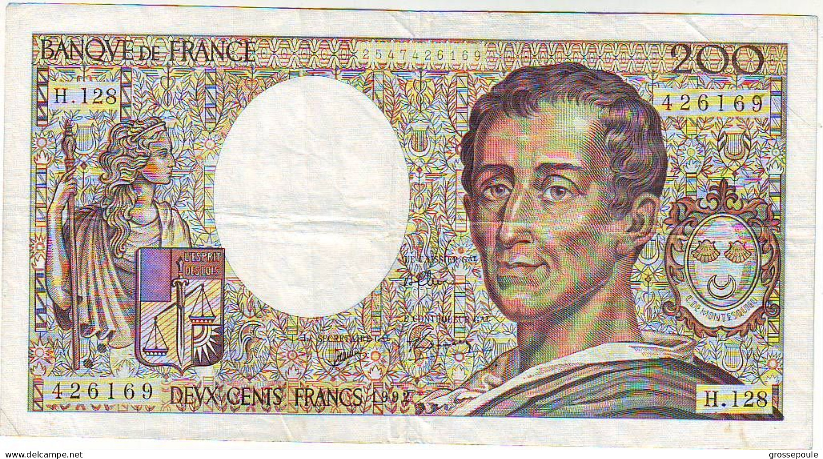 200 FRS MONTESQUIEU - 1992 - H.128 - 426169 -  SUP - 200 F 1981-1994 ''Montesquieu''
