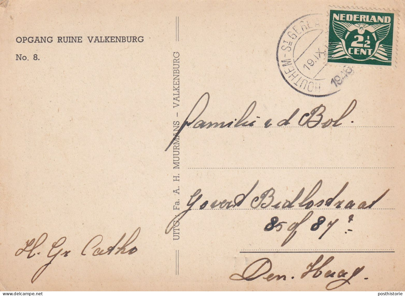 Ansicht 19 Sep 1946 Houthem- St Gerlach (kortebalk) - Poststempel