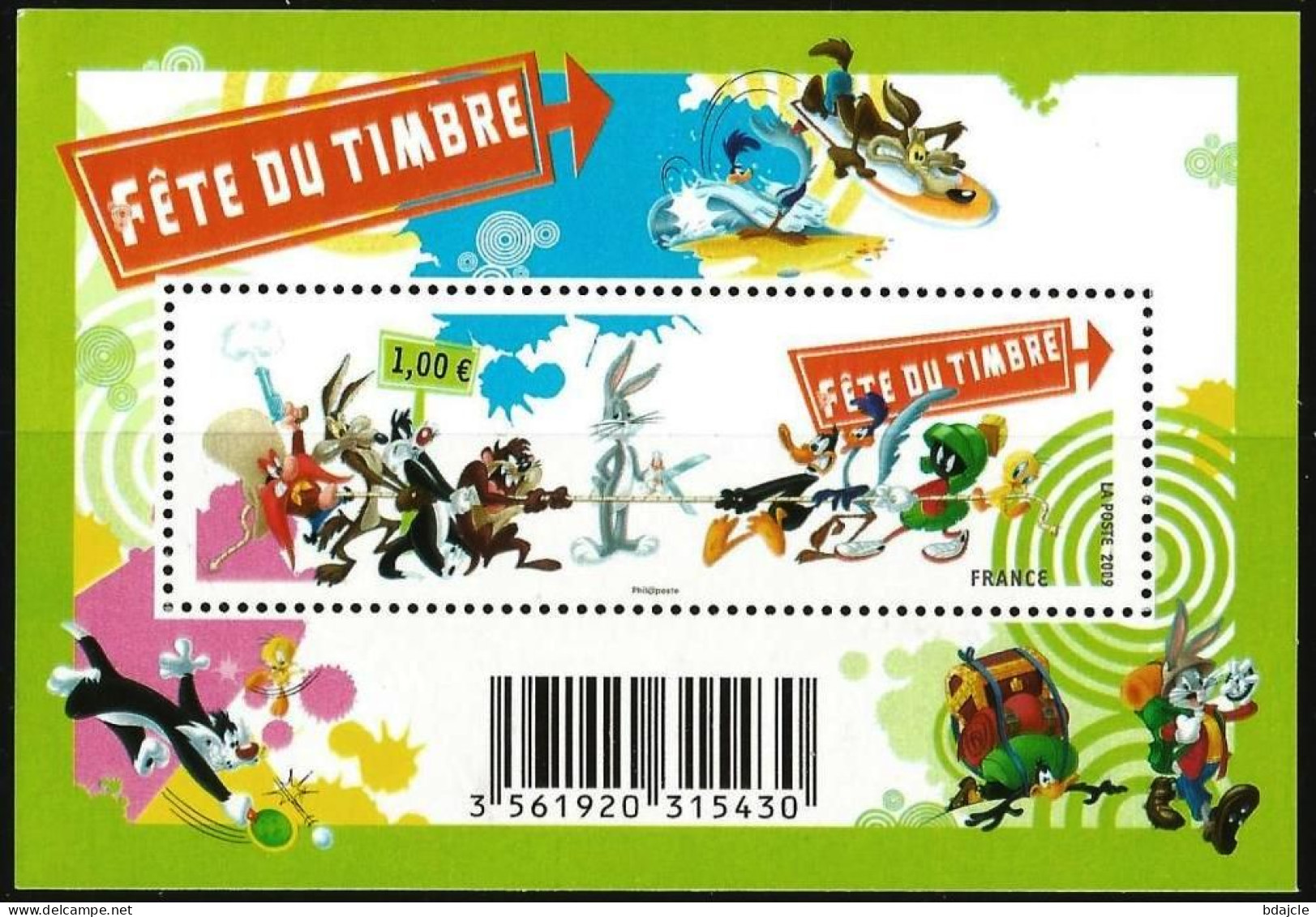 Fête Du Timbre 200 - 3  Bandes Carnets "Looney Tunes" BC 160 Neufs ** Non Pliées + Feuillet 4341 Neuf **  (offert) - Journée Du Timbre