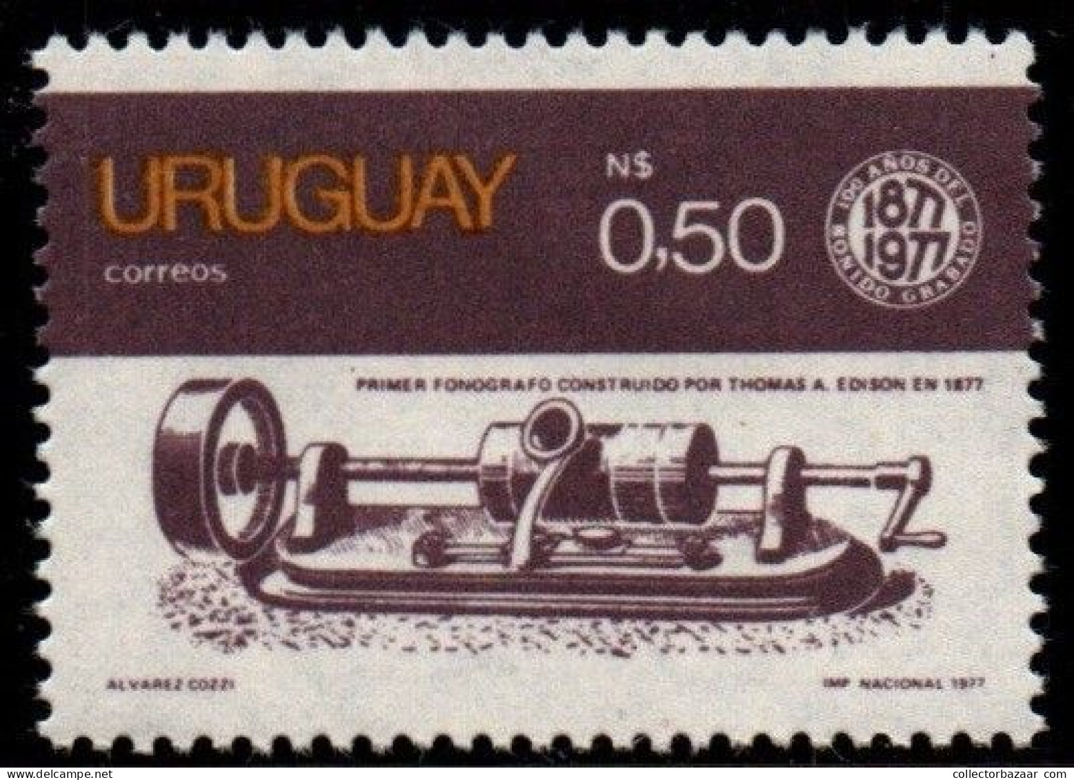 1977 Edison's Photograph Invention Of Phonograph #1001 ** MNH - Uruguay