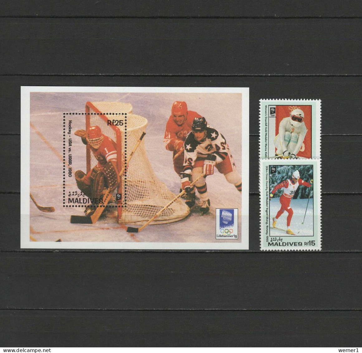 Maldives 1993 Olympic Games Lillehammer Set Of 2 + S/s MNH - Invierno 1994: Lillehammer