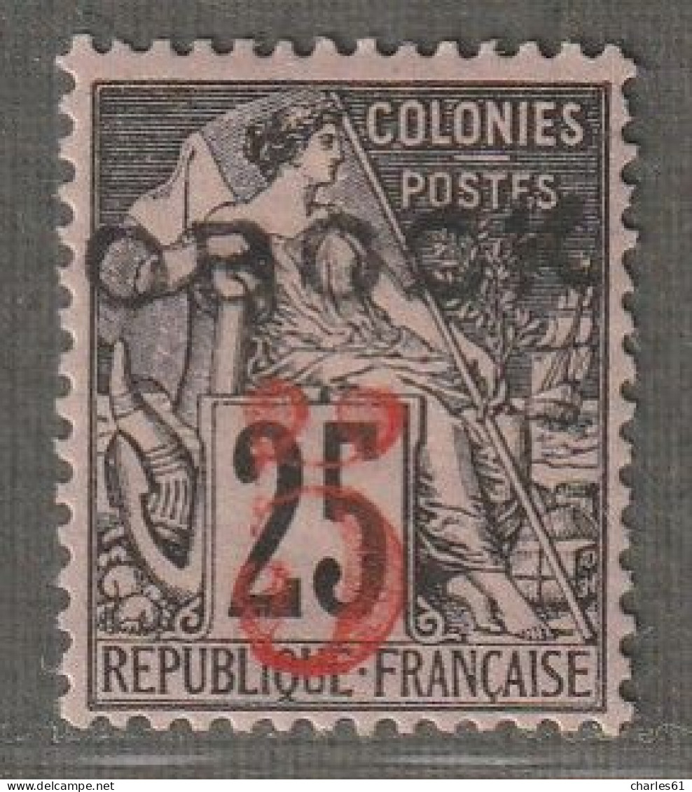 OBOCK - N°26 * (1892) Surchargé : 5 Sur 25c - Unused Stamps