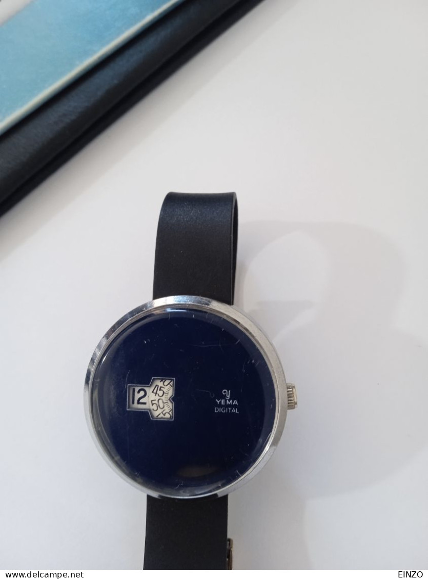 Vintage Rare Montre Mécanique YEMA DIGITAL FOND NOIR - Horloge: Juwelen