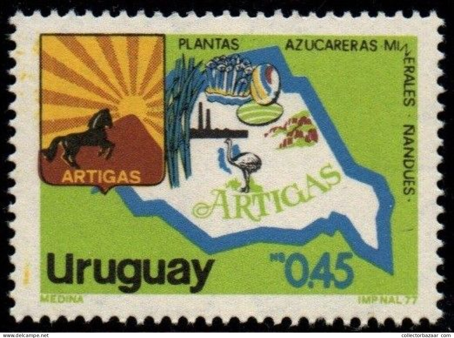 1978 Map And Arms Of Artigas Department #1006 ** MNH - Uruguay