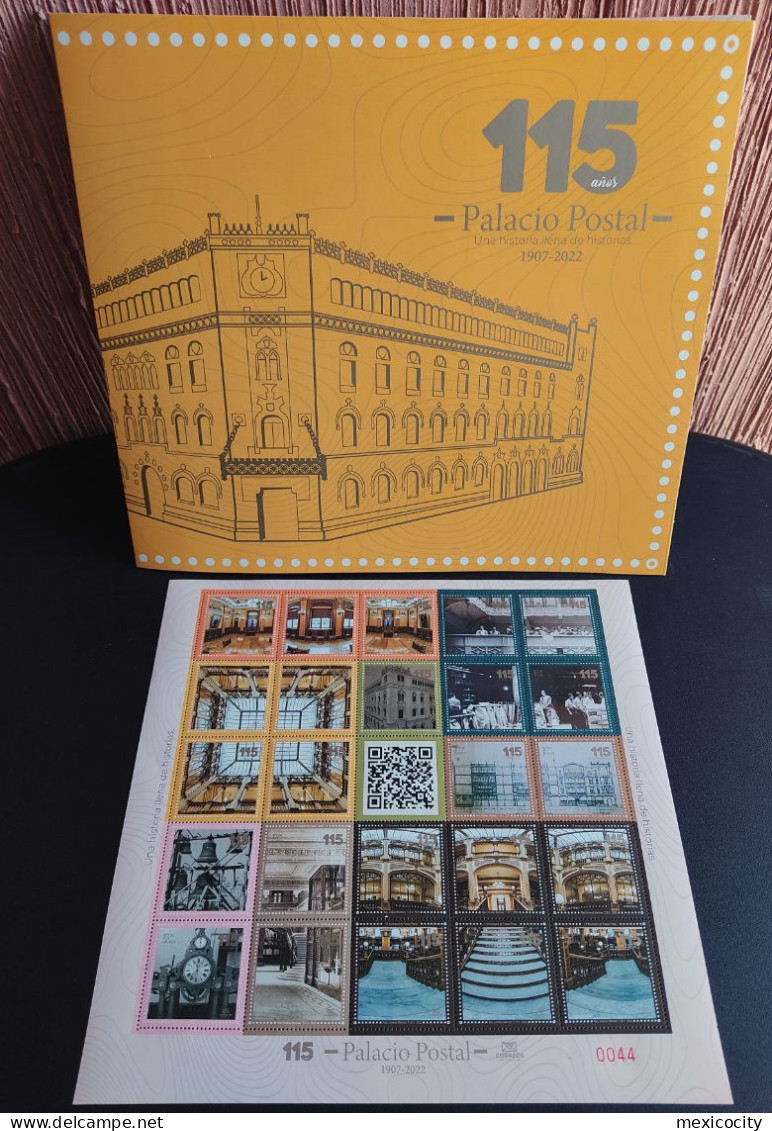 MEXICO 2022 POSTAL PALACE BLDG 115th Anniv Limited Edition 24 Diff. Postal Stamp Sheet In Special Folder + FDC, Rare! - Mexiko