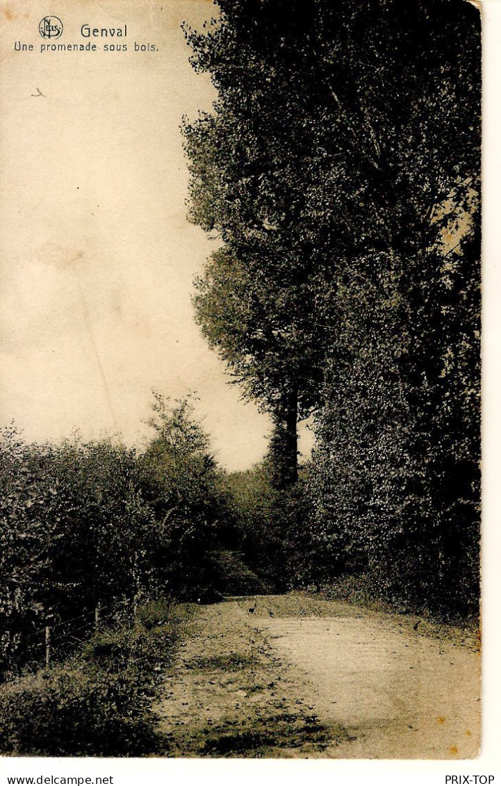 Belgique-België CP-PC Genval Une Promenade Sous Bois / Obl. BXL Q.L. 29/3/1907 + Griffe GENVAL > Ixelles - Rixensart