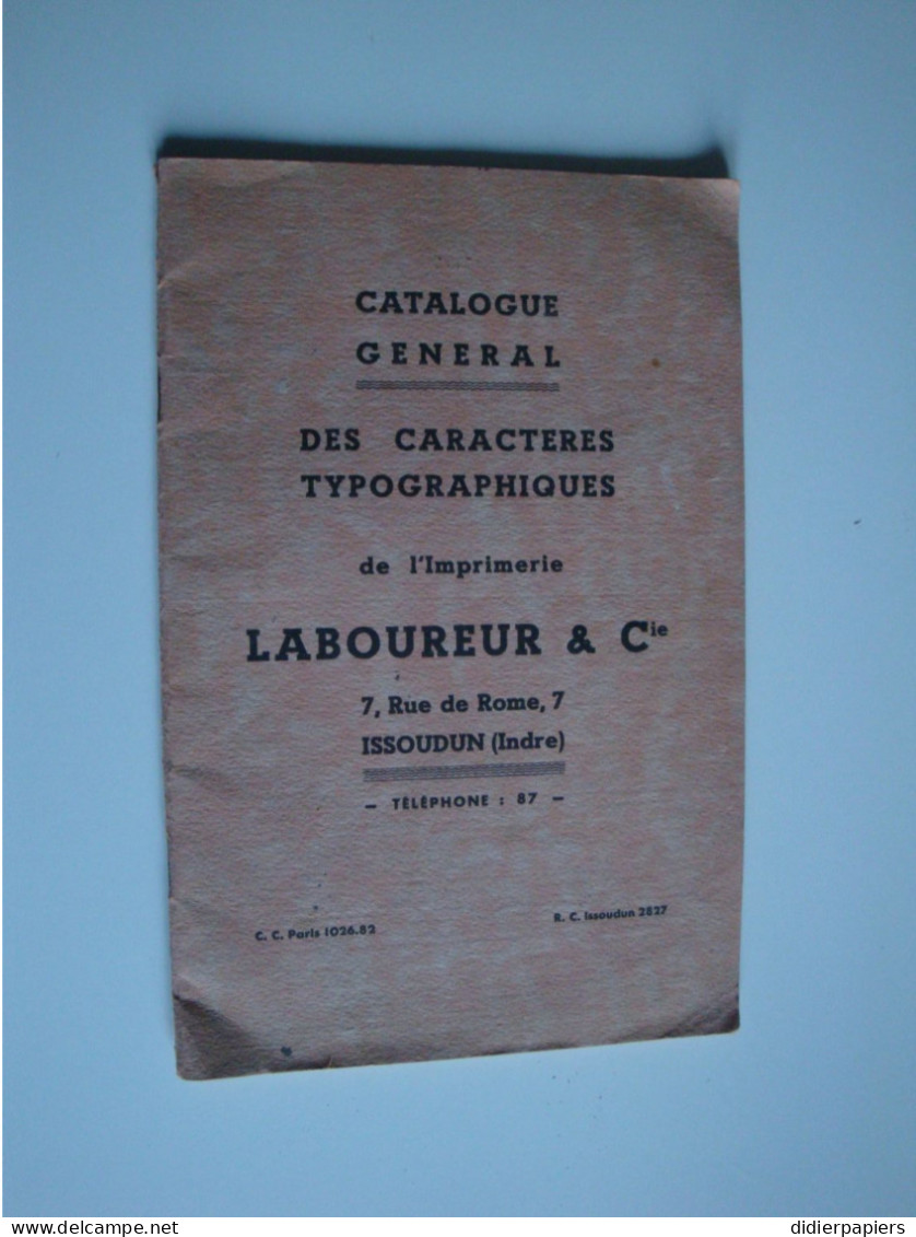 Catalogue Des Caractères Typographiques De L'imprimerie Laboureur & Cie Issoudun - Druck & Papierwaren