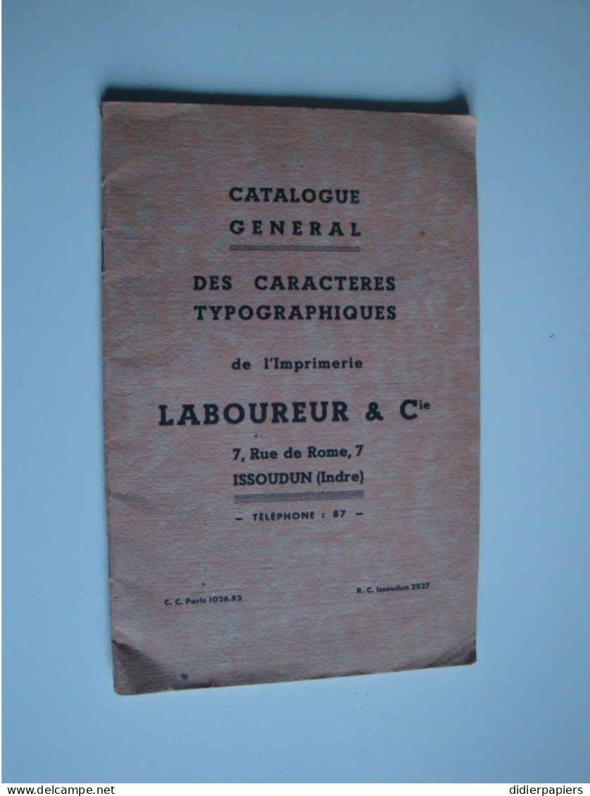 Catalogue Des Caractères Typographiques De L'imprimerie Laboureur & Cie Issoudun - Imprimerie & Papeterie