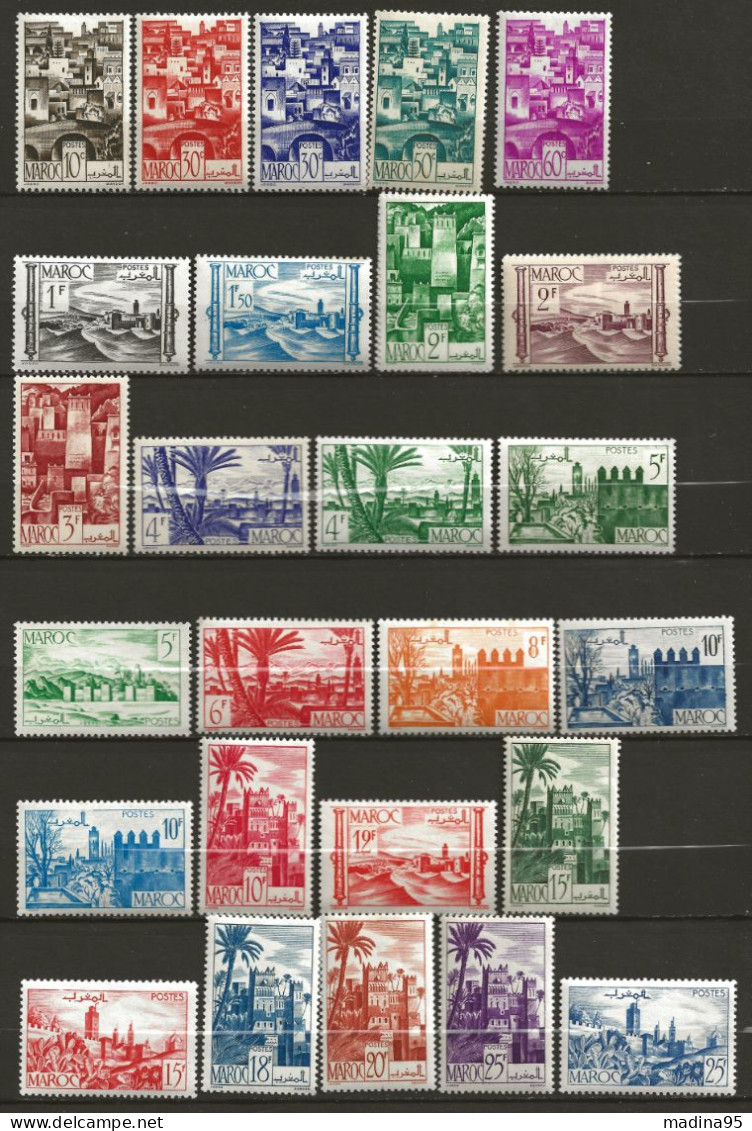 MAROC Colo:, *, N° YT 246 à 265A, Série, Ch., Nbx **, TB - Unused Stamps