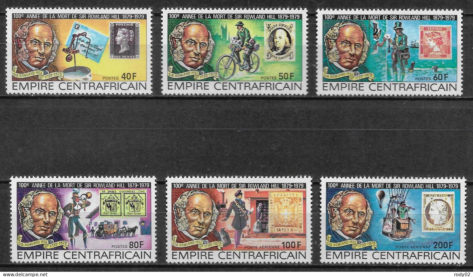 CENTRAFRIQUE - SIR ROWLAND HILL - N° 373 A 376, PA 197 A 198 ET BF 28 - NEUF** MNH - Rowland Hill