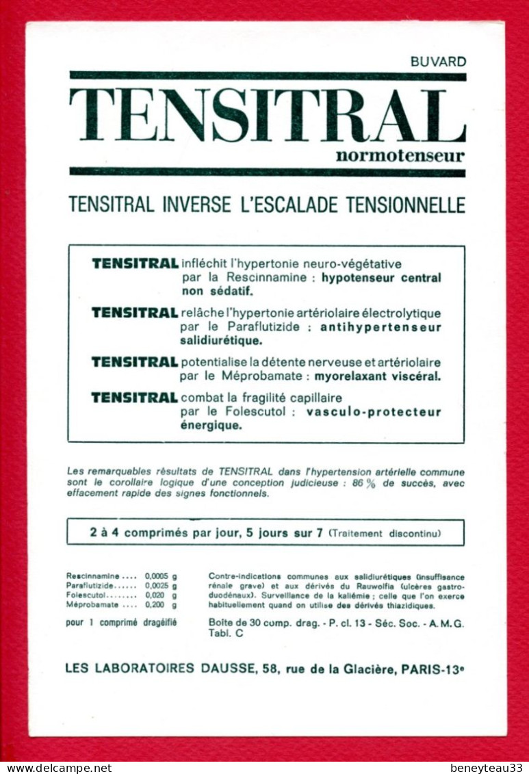 BUVARDS (Réf : BUV 056) TENSITRAL Tensitral Inverse L'escalade TENSIONNELLE  LABORATOIORE DAUSSE PARIS - Drogisterij En Apotheek