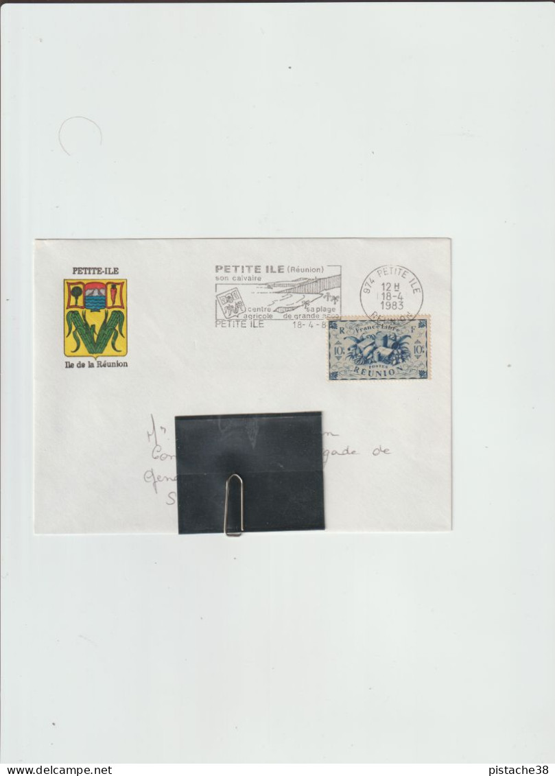 Enveloppe  Ile De La Réunion - PETITE ILE De 1983 Avec Blason Dont Calvaire, Centre Agricole  Grande Place Et Autre - Used Stamps