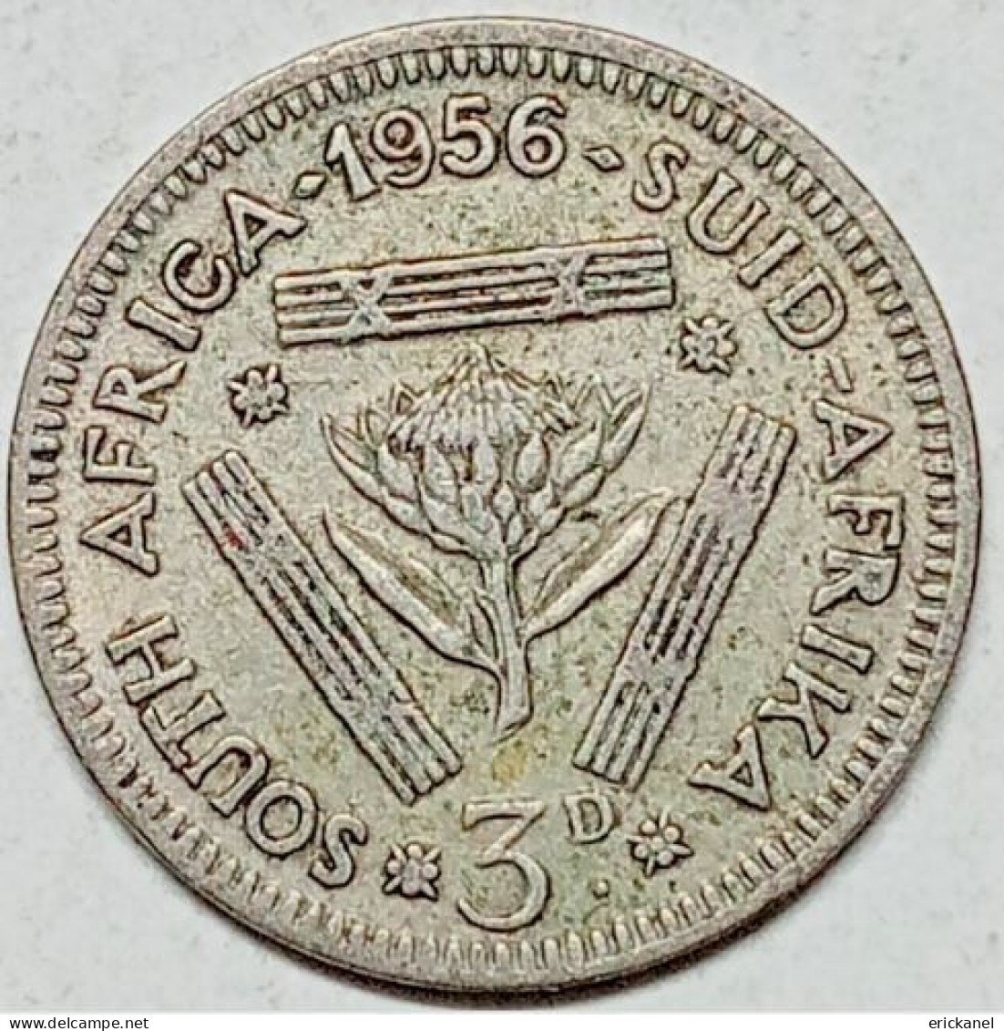 1956 SOUTH AFRICA SILVER 3 PENCE - Südafrika