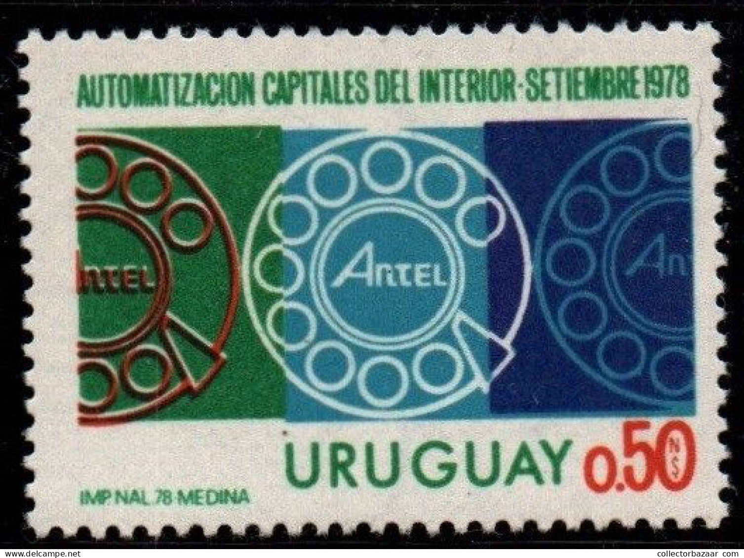 1978 Uruguay Telephone Dials Automation Of Telephone Service #1011 ** MNH - Uruguay