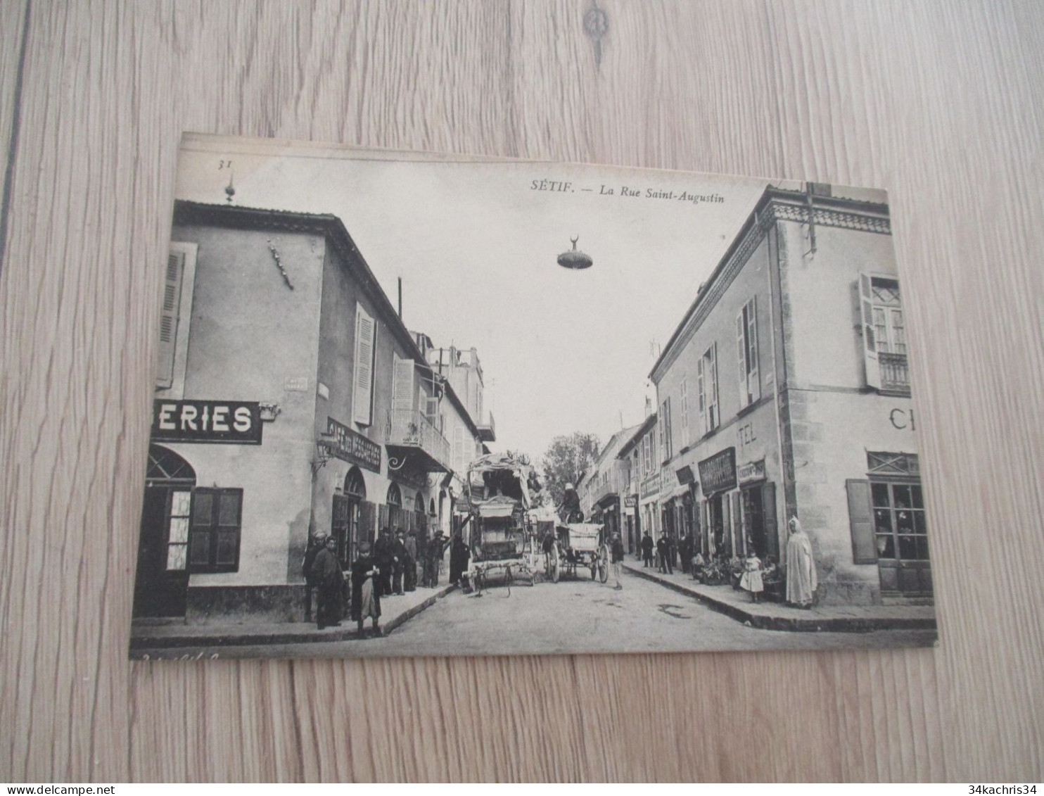 CPA Algérie Sétif La Rue Saint Augustin Diligence Courrier - Setif