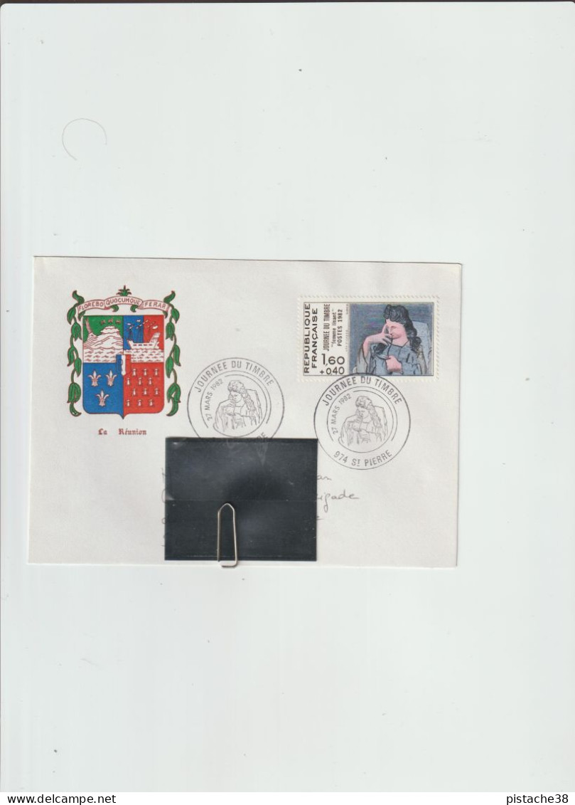 Enveloppe  Ile De La Réunion - SAINT PIERRE, Journée Du Timbre Du 27 Mars 1982, Superbe Blason - Used Stamps