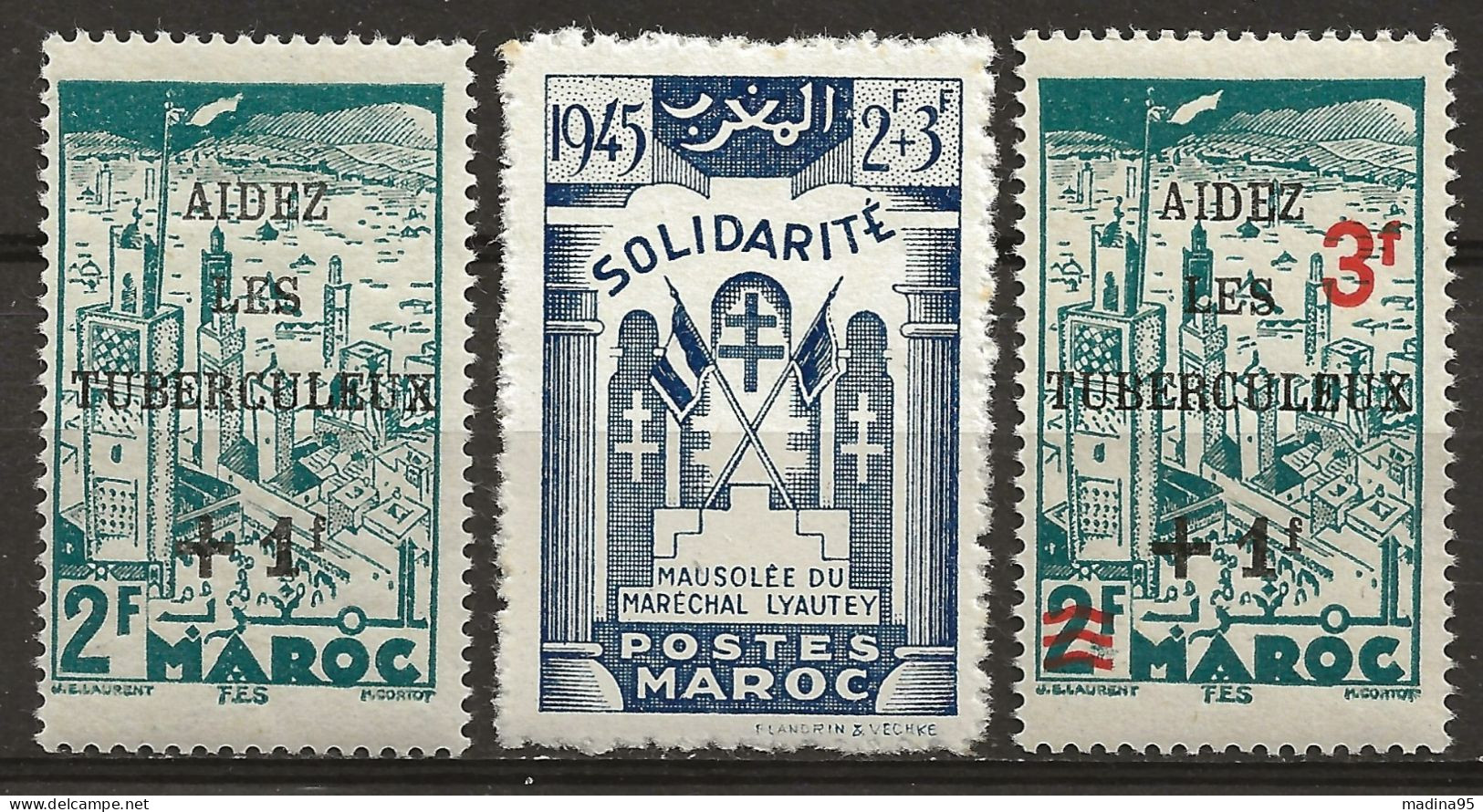 MAROC Colo:, **, N° YT 238, 239 Et 240, TB - Unused Stamps
