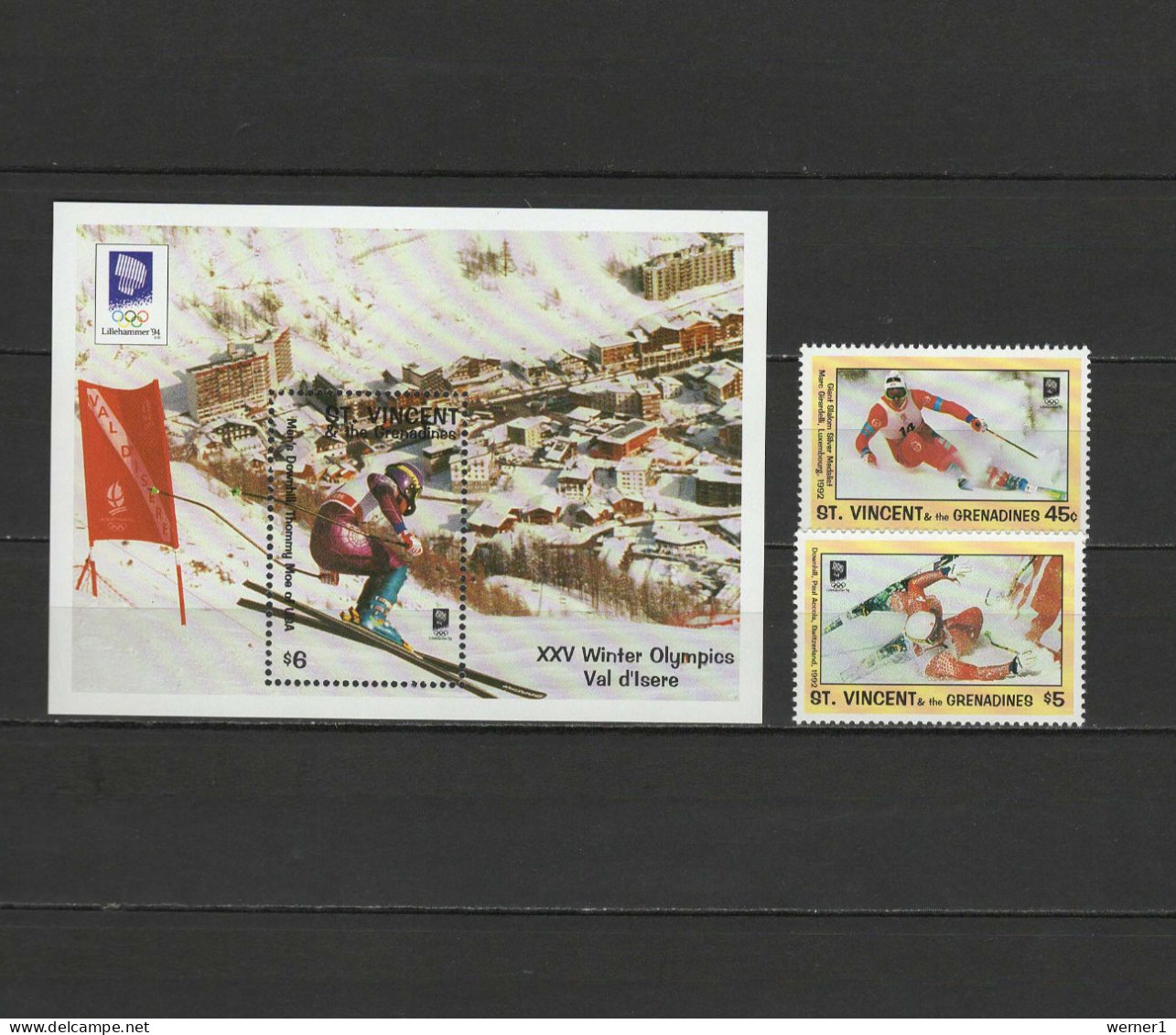 St. Vincent 1993 Olympic Games Lillehammer Set Of 2 + S/s MNH - Inverno1994: Lillehammer