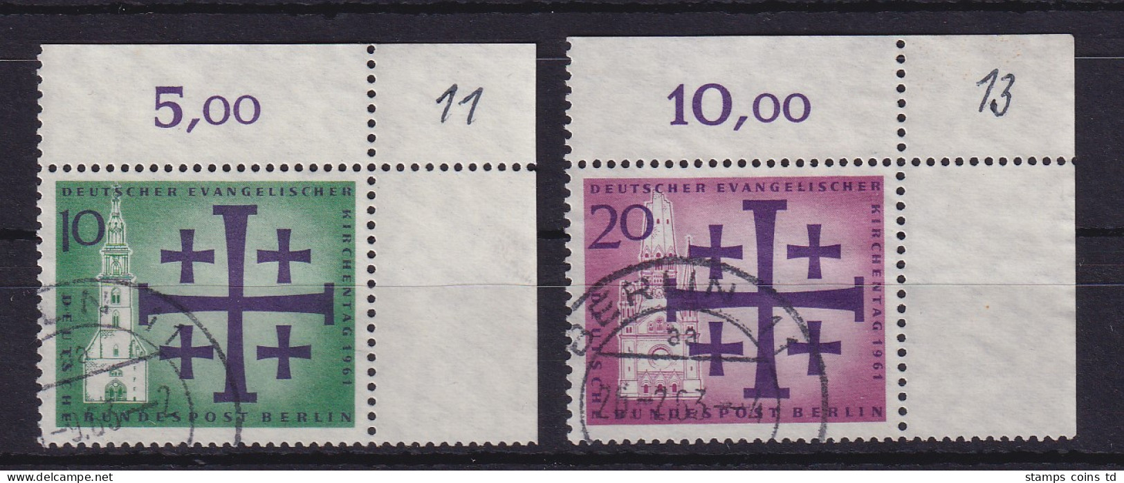 Berlin 1960 Kirchentag Mi.-Nr. 215-216 Eckrandstücke OR Gestempelt BERLIN 11 - Gebraucht