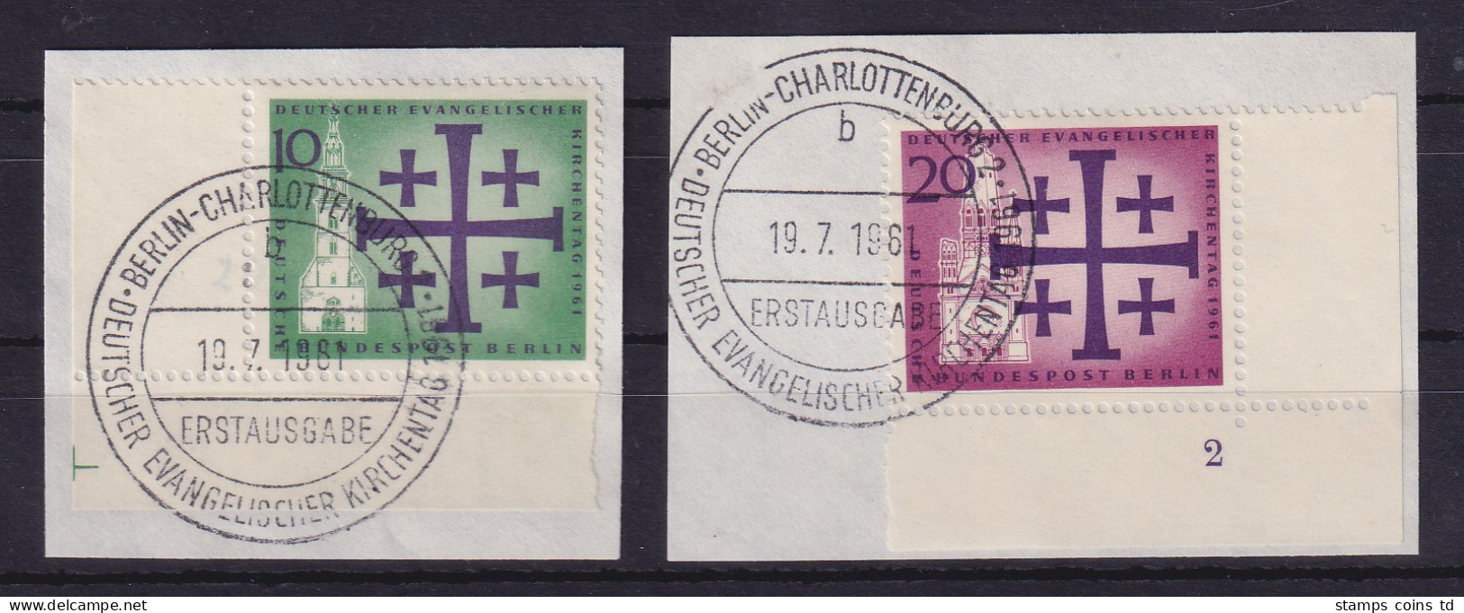 Berlin 1960 Kirchentag Mi-Nr. 215-216 Eckrandstücke Mit ET-So.-O A. Briefstücken - Gebraucht