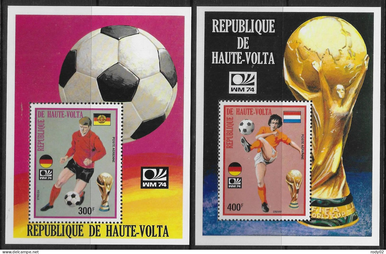 HAUTE-VOLTA - COUPE DU MONDE DE FOOTBALL EN ALLEMAGNE EN 1974  - BF 5U ET 5V - NEUF** MNH - 1974 – Westdeutschland