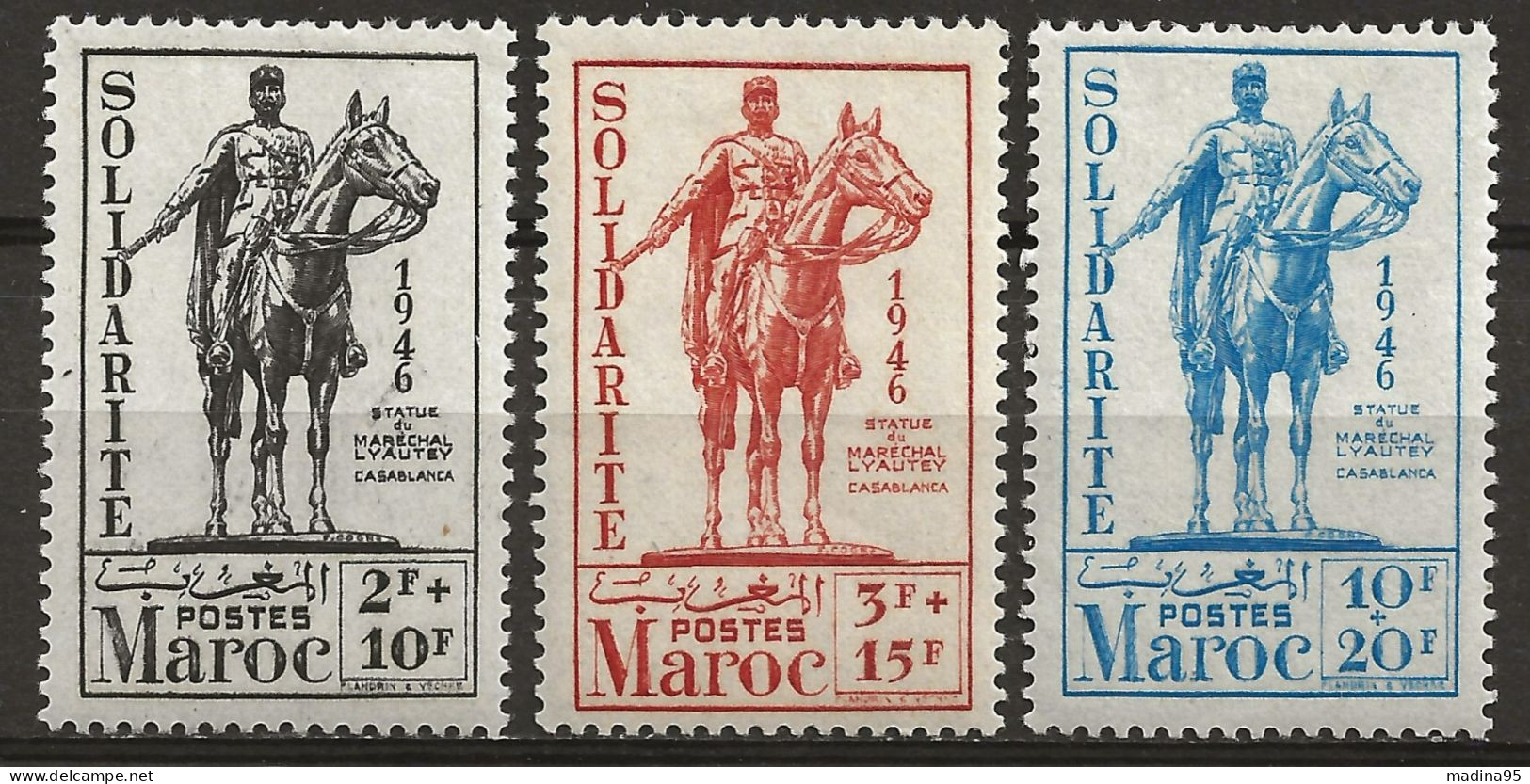 MAROC Colo:, *, N° YT 241 à 243, Série, Ch., TB - Neufs