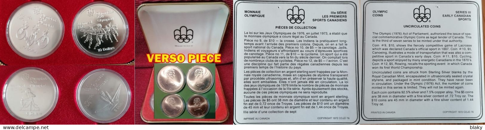 1976-COFFRET- 4 JO MONTREAL -ARGENT -SOUS CAPSULE--30 Dollars Canadiens Cours Légale-SERIE3 - Canada